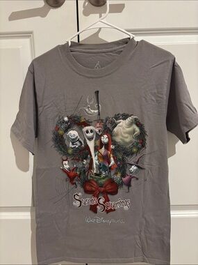 The Nightmare Before Christmas Holiday Graphic Tee - Gray